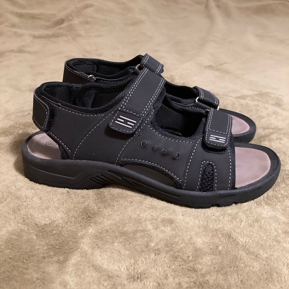 NWOT Sandals Vintage 80s 90s Leather Black Women's Size 8M